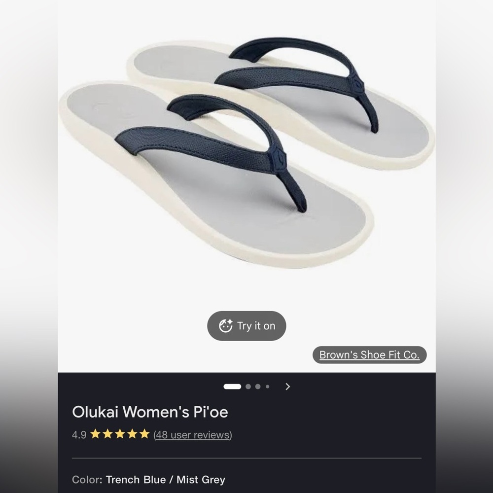 OluKai Women's Sandals - Trench Blue and Mist Gray